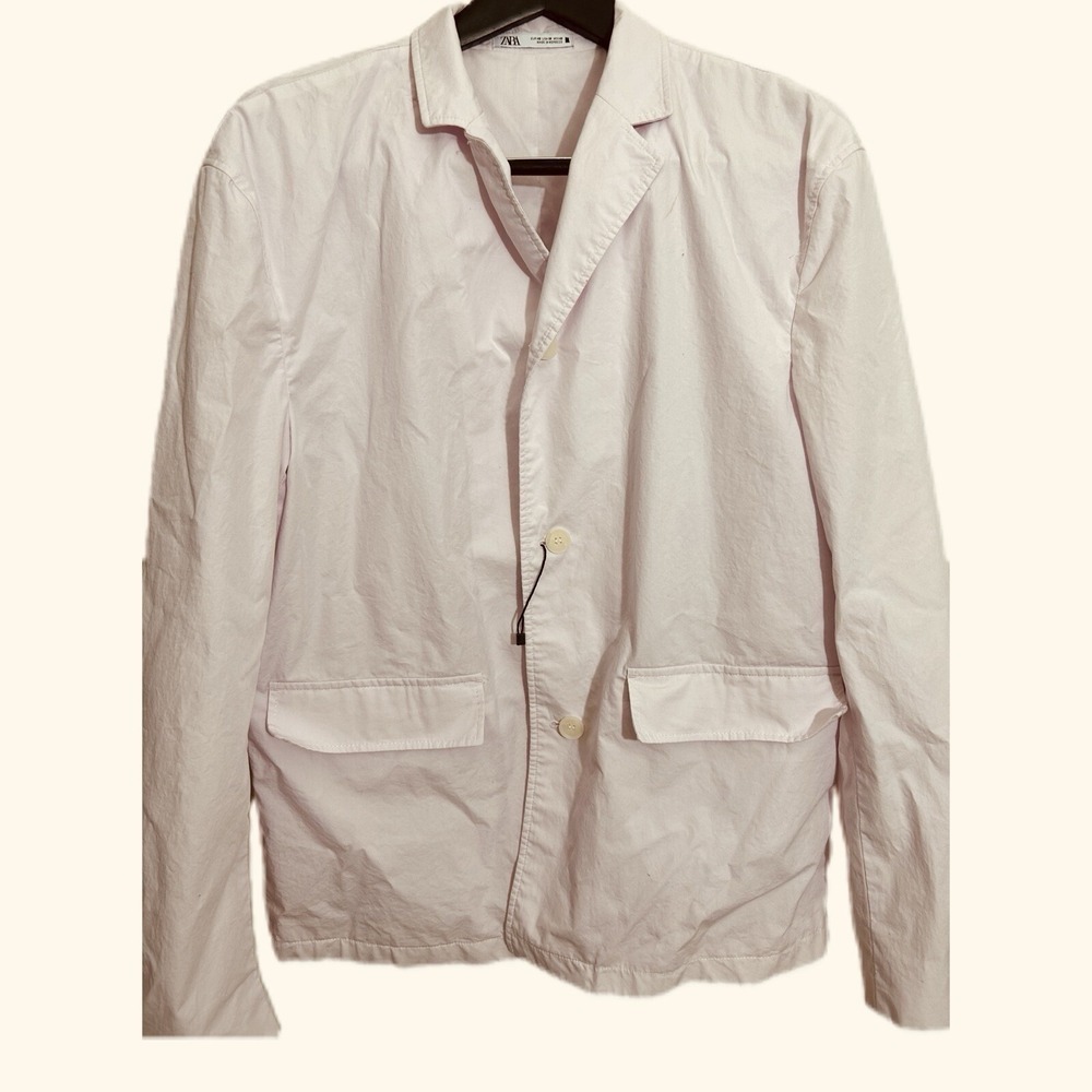 NWOT ZARA Men Jacket Blazer Light Pink Pockets Suit Relaxed Fit USA Size 38